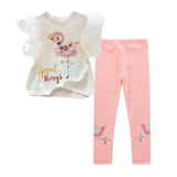 Pieces Kids Children Girls Clothes Set Little Girl Summer Cartoon Print T Shirt and Pants Leggings Outfits Clothing