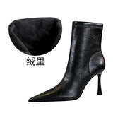 Zingj Vintage Banquet Ankle Boots Winter Side Zipper Short Leg Boots Women's