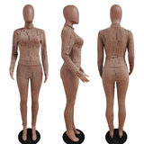 Hollow Out Women 2 Piece Set Fitness Skinny Mock Neck Crop Top Skinny Biker Shorts Matching Jogger Ser Sexy Night Club