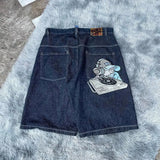 Shorts Y2K Pants Harajuku Hip-Hop Printed Baggy Denim Shorts Summer