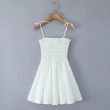 Bow Strap Ruched Mini Dress-Outfit
