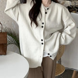 Zingj Winter New Style Lazy Wind Knit Cardigan Female Loose Soft Waxy Large Size Sweater Coat Design Feeling Jacket