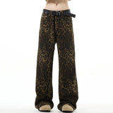 Leopard Print Jeans Women's Fashion Brand Trousers Loose Straight Casual Trousers Popular Style In Early