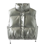 Metal Technology Fabric Fashion Down Cotton Vest In