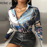 Women Bird Scarf Print Long Sleeve Shirt Blouse Spring Tops and