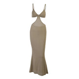 Hollowed-Out Halter Dress Women's Dress Sexy Temperament And Elegant Slim Dress In