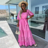 Sales Of New Lace Tie-Up Dress INS Casual Loose Waist Tie Dress