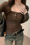 Long-Sleeved T-Shirt For The European Side A New Autumn And Winter Chic Slim Top With Bottomed