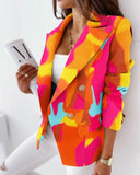 Zingj Wise New Autumn And Winter Hot Style Long Sleeve Double Breasted Printed Suit Small