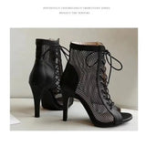 Spring New Net Shoes Fashion Net Noodle Fish Mouth Fine High Heel Sexy Sandals Women