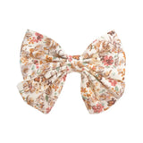 Lovely Baby Girls Print Flower Bohemian Style Bow BB Hair Clips Headwear Children Cute Cotton Hairpins Hair