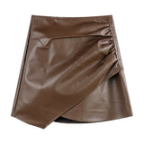 Future Traf Skirt Office Lady Above Knee Non Strech A Line Leather Mini Skirts Korean Version Fashion The Price