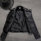Zingj Spring And Autumn Haining New Slim Lapel Leather Women's Short Coat Women's Pu Jacket Motorcycle Clothing Women's