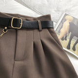 New Summer Women's Shorts Button Solid Color Pocket Casual High Waist Suit Shorts Casual Thin Women Clothing + Send