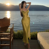 Zingj New Elegant French Dress Advanced Feeling Swing Collar Slit Evening Dress Double Slip