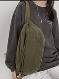 Vintage Wash Capacity Crossbody Bag-Outfit