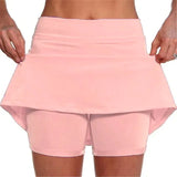 Solid Color Medium Waist Skirt, Exercise Yoga, Three-Point Shorts, Skirt