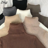 Basic Sweaters Women Slim Knitted Pullover Korean Style Long Sleeve Warm Jumper Autumn Winter Soft Knitwear Pull