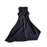 New V-Collar Pleated Asymmetrical Dress
