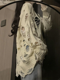 Y2k Aesthetic Holes Hollow Out Womens Sweater Grunge Loose Cardigan Mujer Fashion Harajuku Streetwear Casual Pull