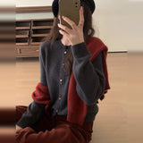 Zingj Year Red Soft Waxy Sweater Coat Female Spring Autumn 2024 New College Style Versatile Knit Cardigan Jacket