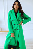 Zingj Hot Style Autumn And Winter Simple Double Breasted Long Sleeve Lapel Button Wool Coat