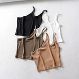 New Irregular Oblique Collar One-Shoulder Double Halter Top E Slim Lady Sling