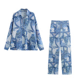 Spring Paisley Printed Shirt 3345777 Printed Pants