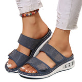 Zingj New Summer Ladies' Thick-Soled Slippers Water Drill With Air Cushion Slope Heel Large Size
