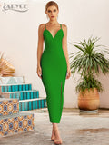 New Summer Women White Bodycon Bandage Dress Sexy V Neck Spaghetti Strap Club Celebrity Evening Runway Party Long