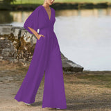 Zingj Winter New Women's Dress Jumpsuit Hot Style Deep V High