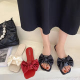 Zingj Flat-Soled Slippers Women Wear 2023 Summer New Korean Version Of Bowknot