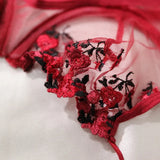 Mesh Floral Bra And Panty Lingerie Set- Outfit
