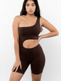 Women Sexy Hollow Out Yoga Romper Y2K Casual Cutout Front Sleeveless Bodysuit Jumpsuits Biker Clubwear One Piece