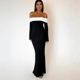 Women's Clothing Hollow Lace Pattern Perspective Long Dress In Autumn