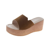 Zingj Large Size Slippers Women's Summer Fashion Slippers With Korean Version Of Slope Heels, Thick Heels, High-Heeled Cake