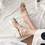 Zingj Ribbon Sandals Fairy Style 2023 New Sandals With Thick Heels And