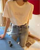 Zingj Korean Chic Summer New Embroidery Stereo Letter Casual Simple Age Reduction Round Collar Short Sleeve Versatile
