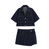 New Pocket-Dressed Denim Shirt 7484064 Double Skirt