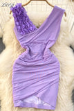 Sexy Mesh Patchwork Bodycon Party Mini Dress Blue/Pink/Purple/Black/White V-Neck Split Sheath Vestidos Female New
