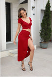 Women's Dress 2023 Spring And Summer New Style Night Club Sexy Chest Exposed Shoulder Forked Strap Half Skirt