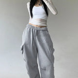 Solid Color Pocket Pleated SweatpantsOutfit