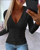 Zingj Hot Style Autumn And Winter Simple Long Sleeve V Collar Jacket Women's Sweater Female