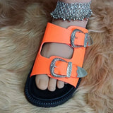Zingj New Spring And Summer Slope Heel One-Word Round-Headed Sandals Fashion Casual Sandals