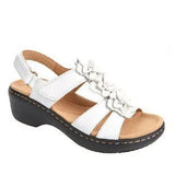 Zingj Summer Sandals New Hollowed-Out Slope Heel Fish Mouth Flowers Leisure And Comfortable Sandals Women's Size