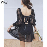 Women Elegant Simple Breathable Sexy Korean Style Backless New Popular Swimwear Summer Vacation Beach Retro Slim