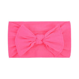 New Cotton Solid Baby Headband For Cute Girls Kid Wide Bow Knot Turban Elastic Hairbands Handmade Headwear Hair