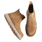 Zingj Boots Men's Mid Top Autumn / Winter British Vintage Martens Go With Low Top Desert Yellow Boots