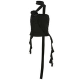 Zingj Spring Fashion Trend Women's New Word Shoulder Slim Wooden Ear Umbilical Versatile Small Vest-Outfit