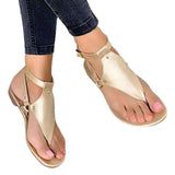 Zingj New Large Size Sandals Female Flat Toe Human Type Flat Sandals Perennial Supply- Outfit